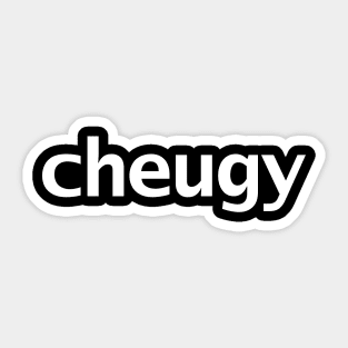 Cheugy Funny Typography White Text Sticker